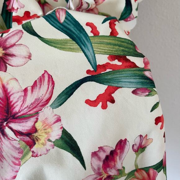 Carmen Marc Valvo Floral Ruffle One Shoulder One Piece Swimsuit (10) - Picture 6 of 10